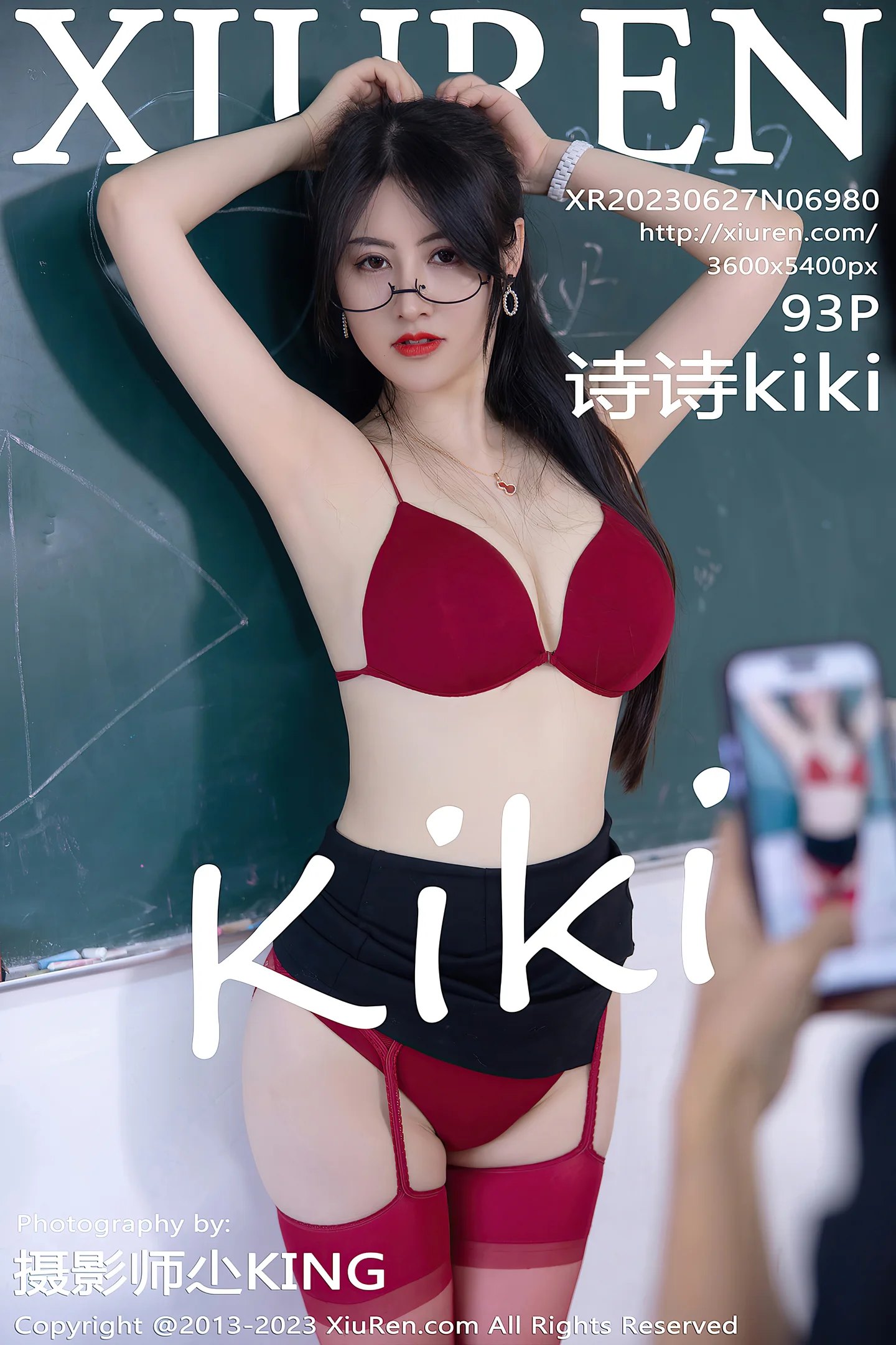 [XiuRen秀人网]No.6980_模特诗诗kiki教师角色脱性感白T露红色内衣配红丝吊袜诱惑写真93P-秀人网 - XiuRen.Space